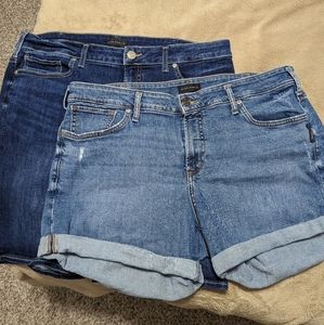 Silver Jeans Co Women's USED Denim Shorts (size 18) - Lot of 2